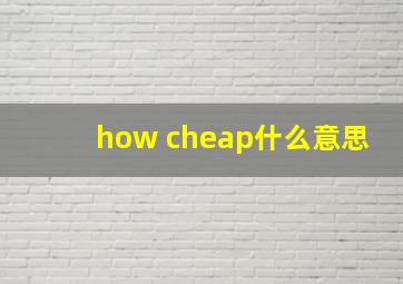 how cheap什么意思